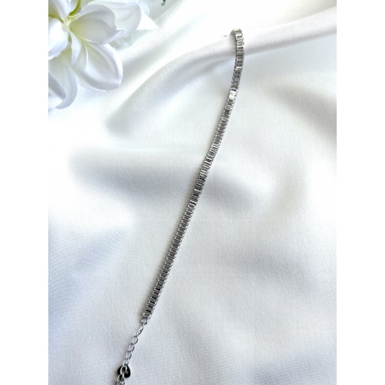 Baget Zirkon Taşlı Gümüş Bileklik