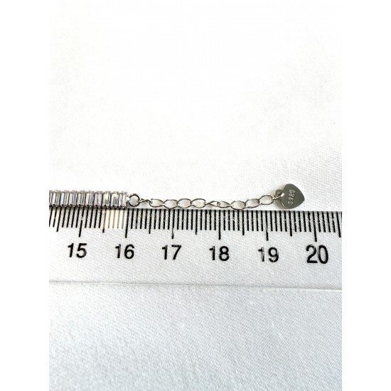 Baget Zirkon Taşlı Gümüş Bileklik