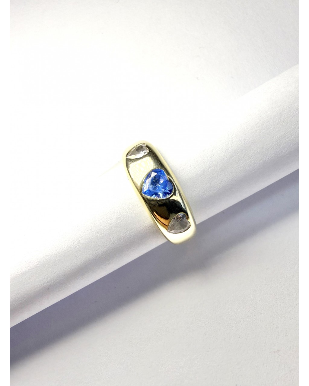 Mavi Kalpli Bombeli Yüzük