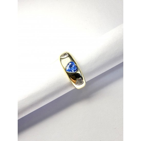 Mavi Kalpli Bombeli Yüzük: Zarif ve Şık Tasarım