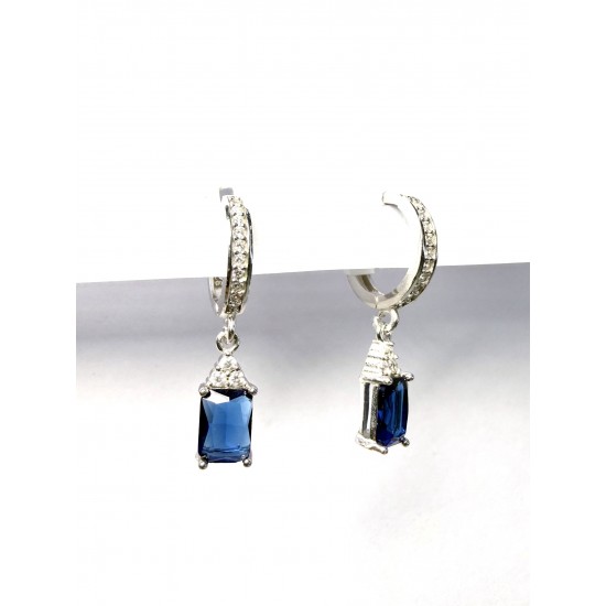 Buzul Mavisi 925 Ayar Gümüş Küpe