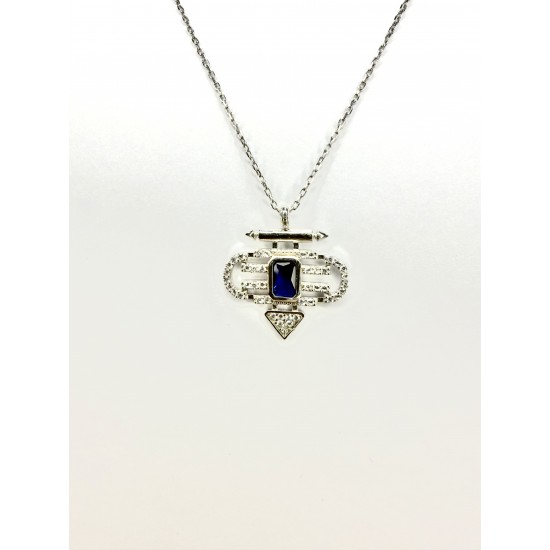 Mavi Baget Taşlı Kolye | Modern ve Özel Tasarım Kolye