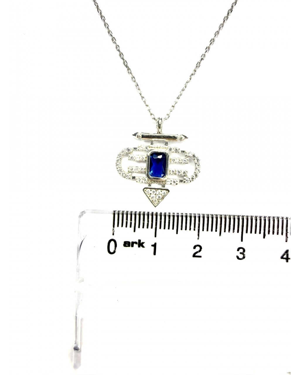 Mavi Baget Taşlı Kolye